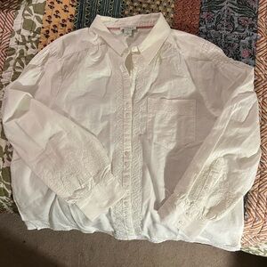 Sundance Karla embroidered Women's White Button-Up Shirt, NWT, LARGE